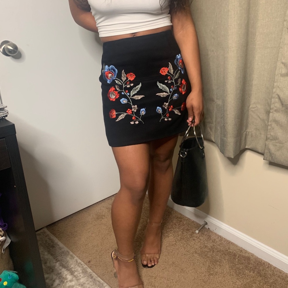 Black suede skirt